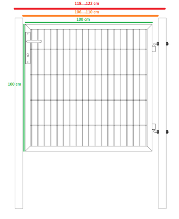 Låge t/panelhegn galvaniseret 100 x 100 cm – webshop